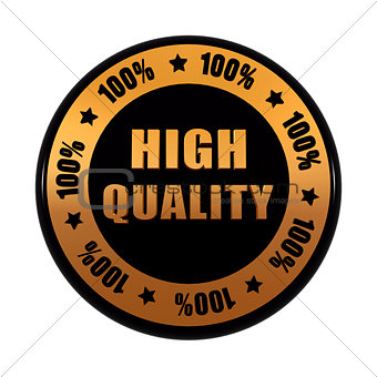 high quality 100 percentages in golden black circle label