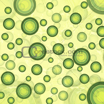 retro background with green circles