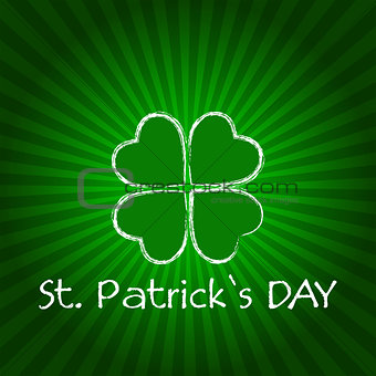 St. Patrick's Day with green shamrock and rays
