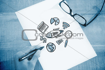 Composite image of digital marketing doodle