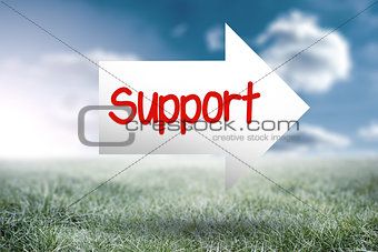 Support against sunny landscape