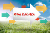 Online education against sunny landscape