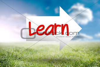 Learn against sunny landscape