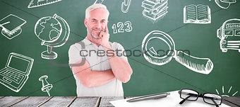 Composite image of mature student smiling