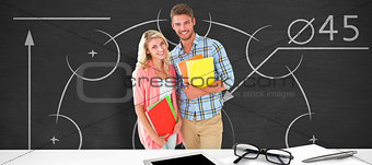 Composite image of happy students smiling at camera
