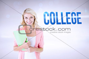 College against grey background
