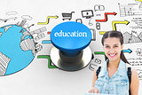 Education against blue push button