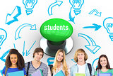 Students against digitally generated green push button