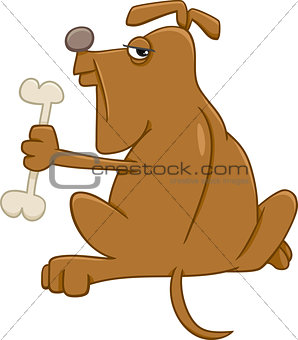 dog with bone cartoon