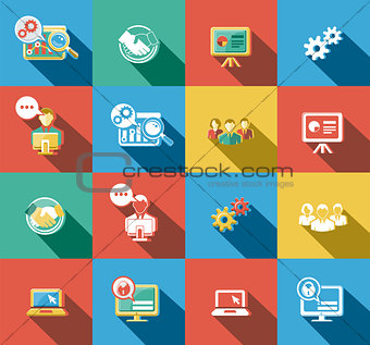 Business and Startup Flat Icons Set