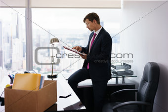 Just Hired Manager Business Man Moves To New Office