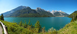 Molveno lake and Dolomiti di Brenta group