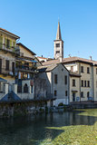 River and houses to Omegna, Piedmont