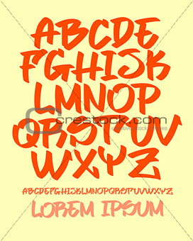 Graffiti font - Hand written - Vector alphabet