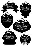 set vector retro badge templates with mountains and forests