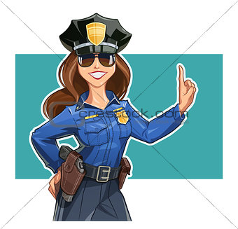 Beautiful girl police-officer in uniform