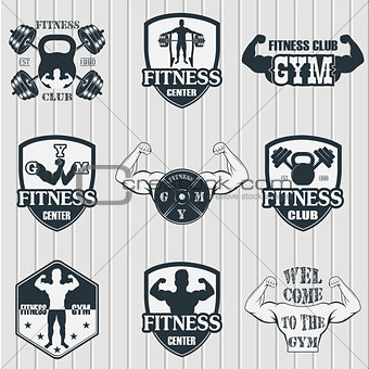 Fitness gym icons