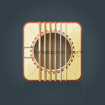 Vector guitar icon for music software 