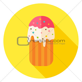 Easter Cake Circle Icon with long Shadow