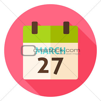 Easter Calendar Date March 27 Circle Icon