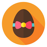 Easter Egg with Bow Knot Circle Icon