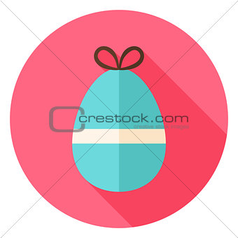 Easter Egg with small Bow Knot Circle Icon