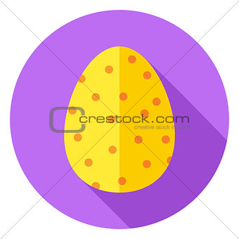 Easter Egg with small Dots Decor Circle Icon