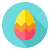Easter Egg with Zigzag Decor Circle Icon