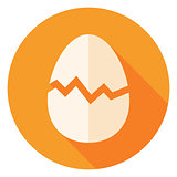 Egg with Broken Eggshell Circle Icon