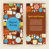 Flyer Template of Flat Sport and Fitness Objects and Elements