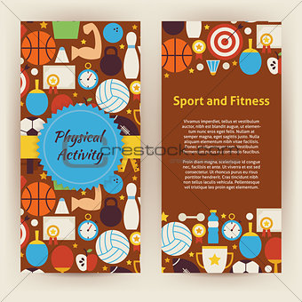 Flyer Template of Flat Sport and Fitness Objects and Elements