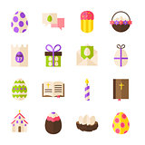 Happy Easter Holiday Objects Set isolated over White