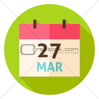 March 27 Easter Calendar Date Circle Icon