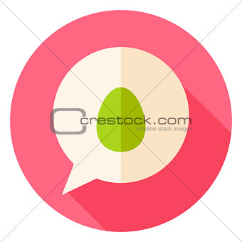 Speech Bubble with Easter Egg Circle Icon