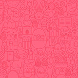Thin Line Happy Easter Seamless Pink Pattern