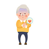 Old Man Heart Attack Cartoon Character