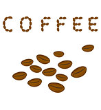 Coffee beans and the word Coffee