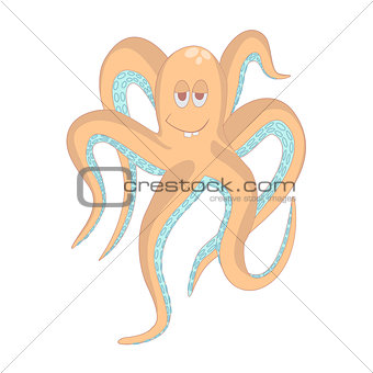 Very Funny octopus.Isolated