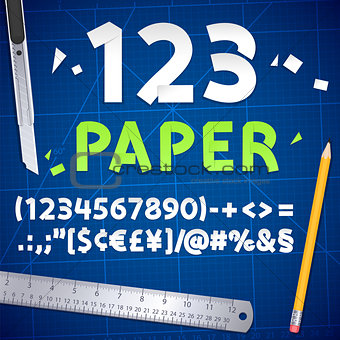 Cut Out Paper Numbers and Equipment Set