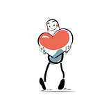 Love male heart Valentine day
