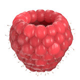 3d render raspberry isolated on white