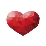 polygonal red heart