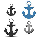 Icons anchor, vector illustration.
