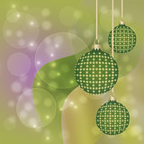Hanging Green and Gold Christmas Baubles