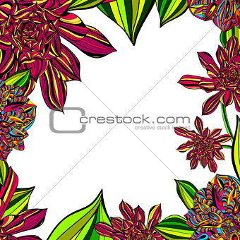 Bright Floral Tropical Frame
