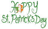 Happy St Patricks Day Shamrock Grunge Text