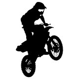 Rider participates motocross championship.  Vector illustration