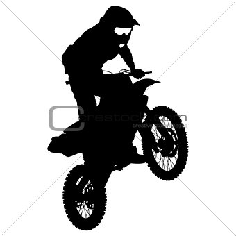 Rider participates motocross championship.  Vector illustration