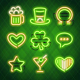 St Patricks Day Glowing Neon Signs Set