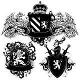 ornamental heraldic shields